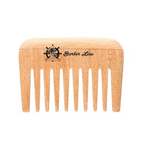 Linea Barber - Pettine per barba e baffi in legno largo (04548)