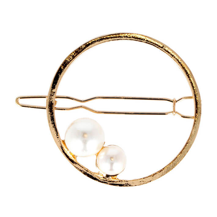 Eurostil - Clip a cerchio in oro con perle 2 pezzi (06941)