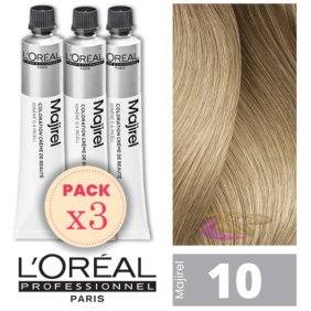 L`Oréal - Pack 3 Tintes MAJIREL 10 Rubio Extraclaro 50 ml
