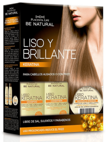 Be Natural - Kit Lisso Keratina CABELLOS ALISADOS Y ENCRESPADOS (Champú 100 ml + Acondicionador 100 ml + Mascarilla 35 ...