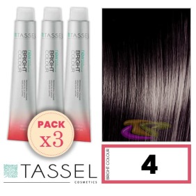 Tassel - Pack 3 Coloranti colore brillante con Arg ny RAZZA cheratina N 4 O 100 ml MEDIUM