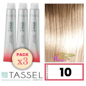 Tassel - Confezione 3 coloranti colore brillante con Arg ny cheratina N 10 BIONDA SUPER TRASPARENTE 100 ml