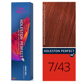 Wella - Koleston Perfect ME + Vibrant Reds Dye 7/43 Medium Cobrizo Golden Blonde 60 ml