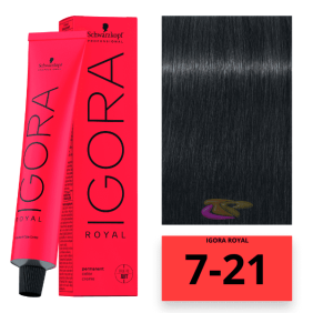 Schwarzkopf - Igora Royal Dye 7/21 (Ashy Cedar) Medium Matte Ash Blonde 60 ml