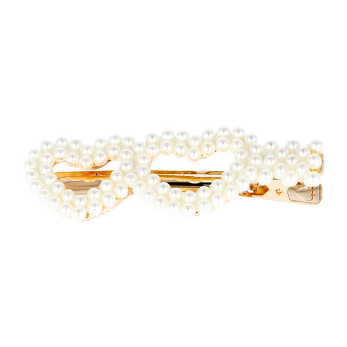 Eurostil - Golden Clips Hearts with Pearls 2 unità (06936)