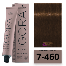 Schwarzkopf - Igora Royal Absolutes 7/460 Medium Blonde Beige Chocolate 60 ml