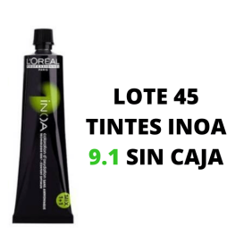 L`Oréal - Lote 45 Tintes Inoa 9.1 Rubio Muy Claro Ceniza - Presentación Sin Caja