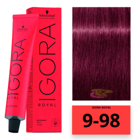 Schwarzkopf - Tinta IGORA 9/98 biondo molto leggero Royal Purple Red 60 ml 