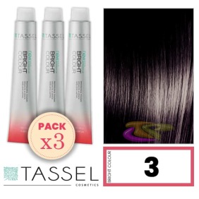 Tassel - Confezione 3 coloranti colore brillante con Arg ny cheratina N 3 O SCURO RAZZA 100 ml