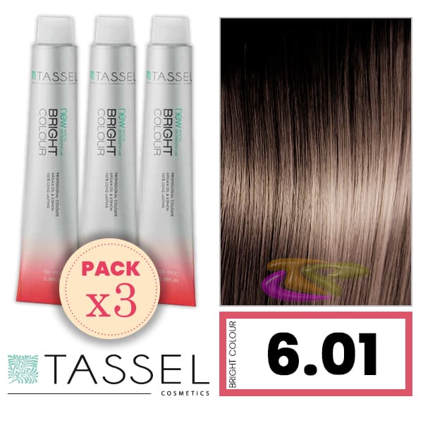 Tassel - Confezione 3 coloranti colore brillante con Arg ny cheratina N 6,01 biondo scuro FR O 100 ml