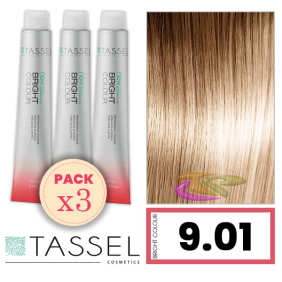 Tassel - Pack 3 Coloranti colore brillante con Arg ny cheratina N 9.01 Biondo Chiarissimo FR O 100 ml