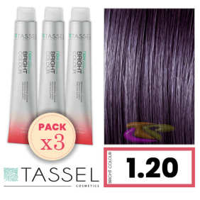 Tassel - Pack 3 Coloranti colore brillante con Arg ny cheratina MORA N 1,20 Nero 100 ml