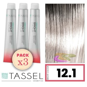 Tassel - Confezione 3 coloranti colore brillante con Arg ny cheratina N 12,1 biondo cenere Superlift 100 ml