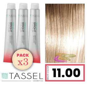 Tassel - Pack 3 Coloranti colore brillante con Arg ny cheratina N 11.00 naturale donna extrachiaro 100 ml