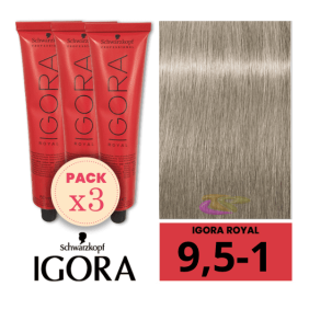 Schwarzkopf - Confezione 3 coloranti colorante assorbe Igora Reale Igora Reale Pearl 9.5 1 60 ml