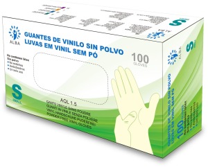Alba - VINYL guanti monouso formato POLVERE S (100 unità) (003.123)
