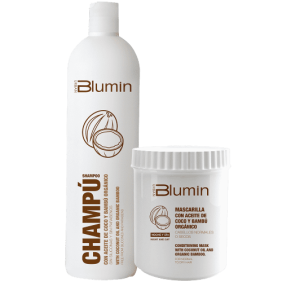 Blumin - Confezione Offrire olio di cocco unico Bamb Org (Champ Mask 1000ml + 700 ml)