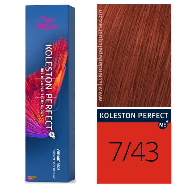 Wella - Koleston Perfect ME + Vibrant Reds Dye 7/43 Medium Cobrizo Golden Blonde 60 ml